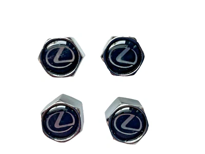 set of 4 (fits Lexus) chrome air valve caps with tightening wrench - Image 1 of 3
