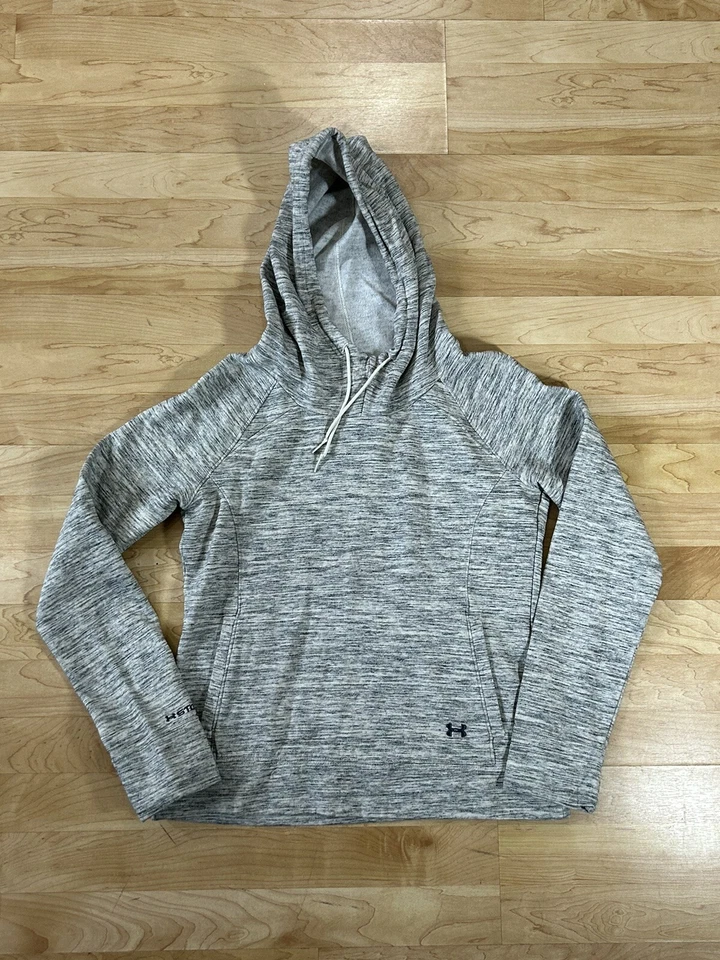 Sudadera con capucha Under Armour para mujer blanca gris jaspeada talla mediana Foto 1 de 4