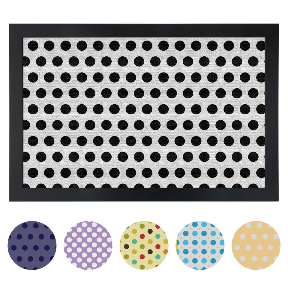 ArtToFrames Custom Cork Bulletin Board Polka Dot Framed in Satin Black - Image 1 of 1