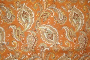 1 of 11 yds Mill Creek Fabric Paisley Victa Russet Orange Drapery 54" x 36" BTY - Picture 1 of 6