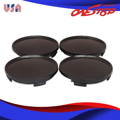 Universal 4x Black Tone 63mm Dia 4 Clips Wheel Tyre Center Hub Caps Cover - Image 1 of 4