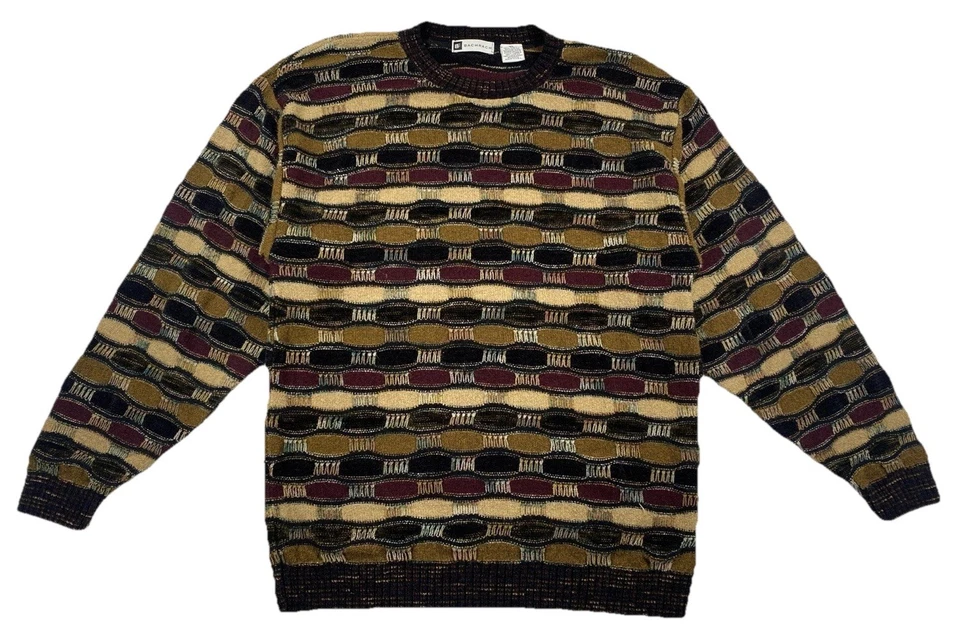 Suéter Bachrach Para Hombre XL Delgado Tejido 3D Colores Neutros De Colección EE. UU. Foto 1 de 4