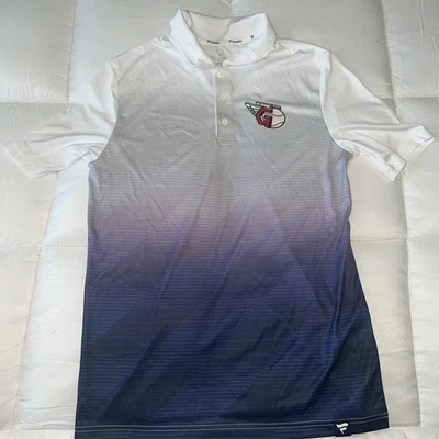 Cleveland Guardians MLB Polo Shirt Adult Medium Striped Short Sleeve NWOT - Image 1 of 4