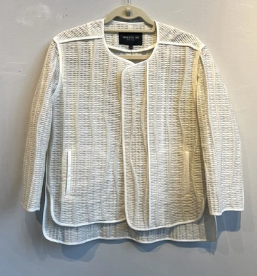 Lafayette 148 New York Ivory Cream Jacket Size S Long Sleeves Pockets NWT $548 - Image 1 of 4