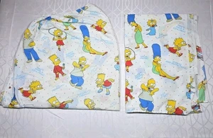 Vintage Simpsons Twin Bed Sheet Set Homer Bart Maggie Marge Lisa Made USA 90s - Picture 1 of 21