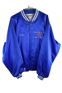 Hartwell Sports Mens Varsity Blue College Bomber Vintage USA Jacket Size XL - Picture 1 of 10