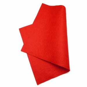 Filz 1mm, Wolle, Breite 180cm, 0.1mb- Rot - Bild 1 von 2