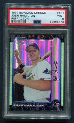 1999 Bowman Chrome Josh Hamilton Refractor RC #431 PSA 9 MINT - Image 1 of 2