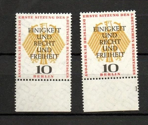 Berlin MiNr. 174 + 175 Sitzung des 3. Deutschen Bundestages Postfrisch Unterrand - Bild 1 von 1