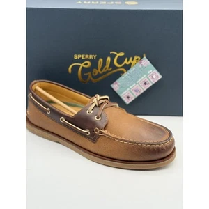 Sperry Gold Cup 2-Eye Titan Boat Shoes for Men, Size 11, Brown Leather - Picture 1 of 10