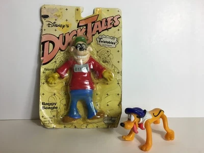 Disney Ducktales Baggy Beagle Twistable bendie bendable Figure + Epcot Pluto PVC - Image 1 of 4