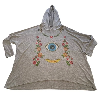 Lauren Moshi Wilma Floral Love Bird Hippie Boho Talla XS/Pequeña Sudadera con Capucha de Gran Tamaño Foto 1 de 4
