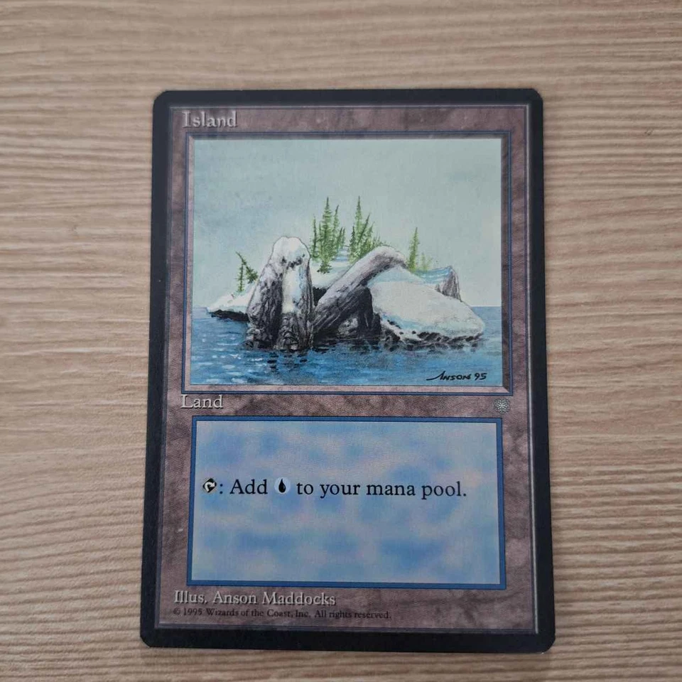 MTG Island Ice Age Magic The Gathering 1995 Anson Maddocks Art - Image 1 of 1