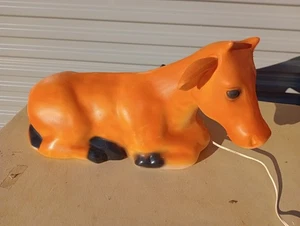 Vintage Illuminated Cow Blow Mold General Foam Nativity Calf *Missing Ear* - Picture 1 of 10