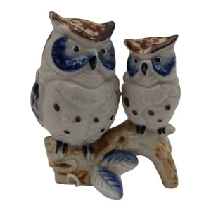 VTG MULTICOLOR DOUBLE OWL TREE PERCH FIGURINE ARDCO JAPAN Read - Picture 1 of 9