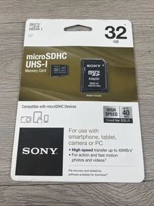 NEW Sony 32GB MicroSDHC UHS-I Card SR32UYA/TQMN - SEALED, NIB - Picture 1 of 2