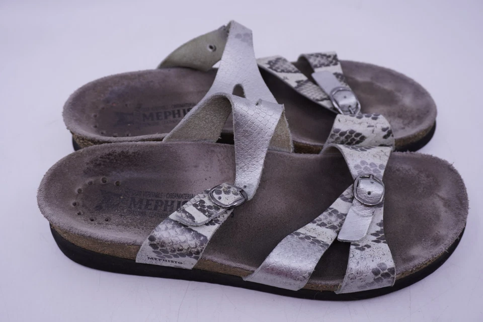 Sandalias de cuero con tiras Mephisto Helen para mujer talla EU 39 US 9 negras serpiente deslizable Foto 1 de 4