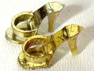 Zapatos Barbie vintage - TACONES ABIERTOS DORADOS - Imagen 1 de 3