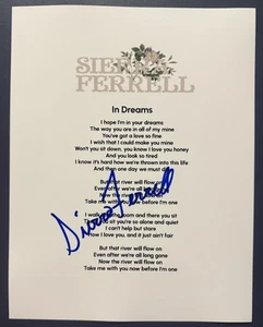 HOJA LÍRICA FIRMADA POR SIERRA FERRELL EN SUEÑOS AUTÓGRAFO AUTÉNTICO CERTIFICADO DE AUTENTICIDAD - Imagen 1 de 2