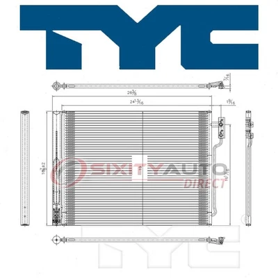TYC AC Condenser for 2012-2016 BMW 528i xDrive AC Air Conditioning Heating ec - Image 1 of 4