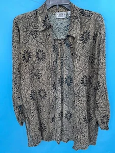 Chico's Design Damen 100 % Seide Blumenmuster geknöpftes Hemd - Größe 1 - Bild 1 von 8
