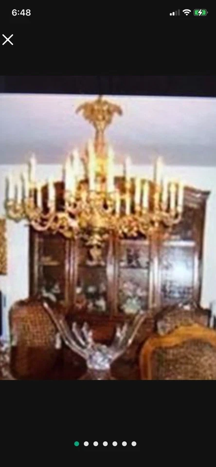 Antique French Dore Bronze Chandelier - Image 1 of 1