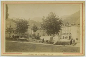 Cabinet 1870-80. Place du Breilh à Ax-les-Thermes. Pyrénées. - Picture 1 of 1