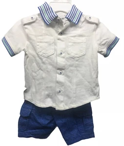 NWT Baby Boy 2 Pc Summer Dressy Outfit Size 0-3 Months First Impressions Blue - Picture 1 of 6