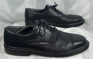 Mephisto Herren Schuhe Schwarz Leder Kappe Zehe Oxford Air Jet 12US - Bild 1 von 8