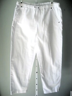Vintage Liz Claiborne Petites LizWear Jeans Med White High Elastic Waist Cotton - Image 1 of 4