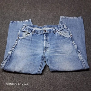 Dickies Dunagree Carpenter Work Jeans Men Size 34x30 Blue Stone Wash Relaxed - Picture 1 of 10