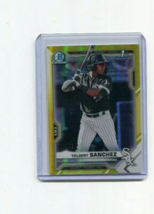 2021 Bowman Chrome Yellow Refractor Yolbert Sanchez 1st Bowman 58/75 - Picture 1 of 1