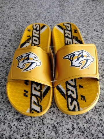 Foco Nashville Predators Gel Cushioned Slide Sandals Mens Size Medium Large NWT Cover