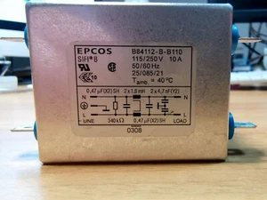 Filtro RFI EPCOS, 10A 1 fase 250 V c.a. B84112B0000B110 - Foto 1 di 3