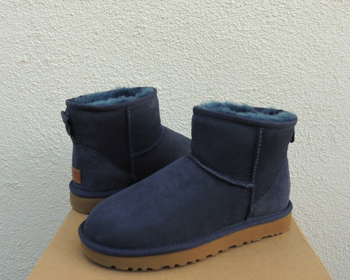 UGG CLASSIC MINI II STIVALI SCAMOSCIATI IMPERMEABILI BLU NAVY US 5 EUR 36 ~NUOVI