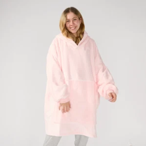 kudd.ly Hoodie Decke - PINK - Einheitsgröße für alle!  Unisex!  Weiches Teddyvlies - Bild 1 von 3
