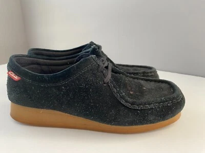 Women's Sz 7.5 Clarks Originals Wallabee Low Shoes Suede Black Lace Up Oxfords - Image 1 of 4