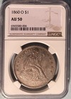 1860-O Seated Liberty Dollar Ngc Au50 — From An Old Florida Collection