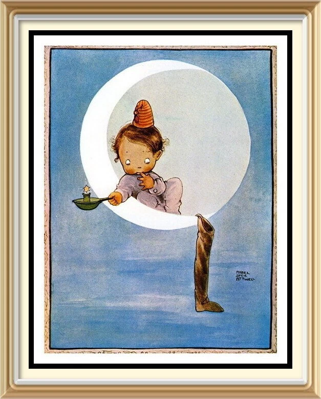 Impresión original c1975 MABEL LUCIE ATTWELL de colección de 50 años ¿VENDRÁ SANTA CLAUS? Foto 1 de 2