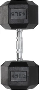 Iron Crush Hex Dumbbells - Workout Weights Heavy Duty PVC Coated Weights - 45LB - Picture 1 of 6