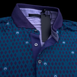 Greyson Golf Run Fur Your Life Print Short Sleeve Polo Shirt Green Large $118 - Picture 1 of 9