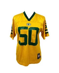 Green Bay Packers Trikot Jungen Large AJ Hawk #50 Gold Grün Mesh NFL - Bild 1 von 9