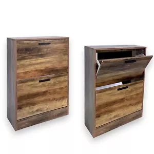 2 Schubladen Schuhaufbewahrung Schrank Holzschuhe Standständer Ständer Ständer Regal mit Tischplatte - Bild 1 von 8