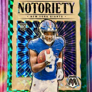 Malik Nabers Rookie Card  2024 Mosaic Notoriety #23 Green Mosaic Prizm RC  NYG - Picture 1 of 7