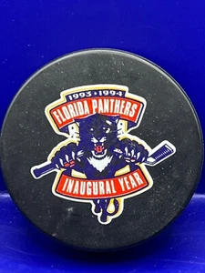 BOBBY CLARKE FLORIDA PANTHERS SIGNED 1993 INAUGURAL SEASON OFFICIAL NHL PUCK - Picture 1 of 2