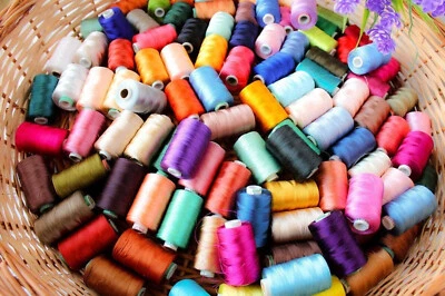 200 PC Indian Silk Embroidery Threads Machine Spool Thread Spool Thread Sewing - Image 1 of 4