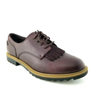 CLARKS Somerset Griffin Mabel Oxfords Burgundy Kiltie Flats Women's US 7 EU 37.5 - Picture 1 of 8