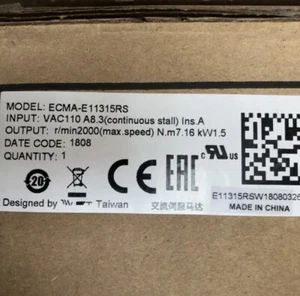 One Delta NUEVO SERVOMOTOR AC ECMA-E11315RS ECMAE11315RS Fedex o DHL - Imagen 1 de 5