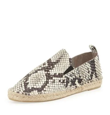 VINCE Snake-Print Leather Espadrilles Flats Size 7 NWOT - Image 1 of 4