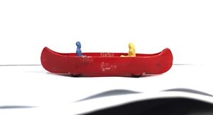Vintage 1950s/1960s Renwal Red Plastic Toy Canoe #136 Made In USA 5"